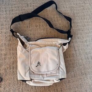 Overland Equipment canvas travel bag crossbody purse lots of pockets khaki